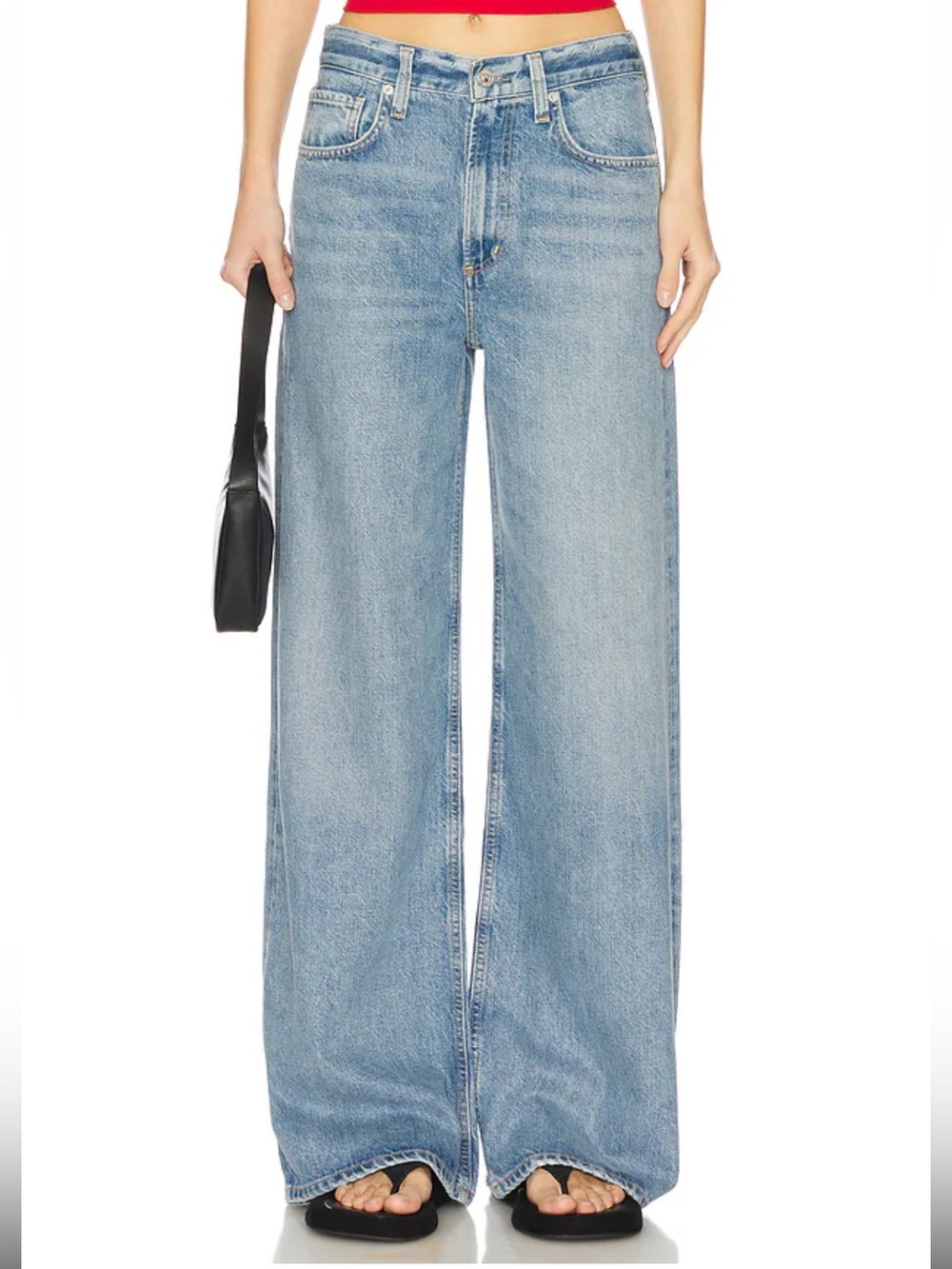CITIZENS OF HUMANITY Paloma Wide Leg Jeans in Light Blue Wash Size 27